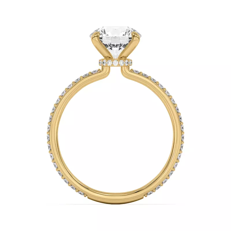 14K Yellow Gold Alara Pavé Collar Engagement Ring