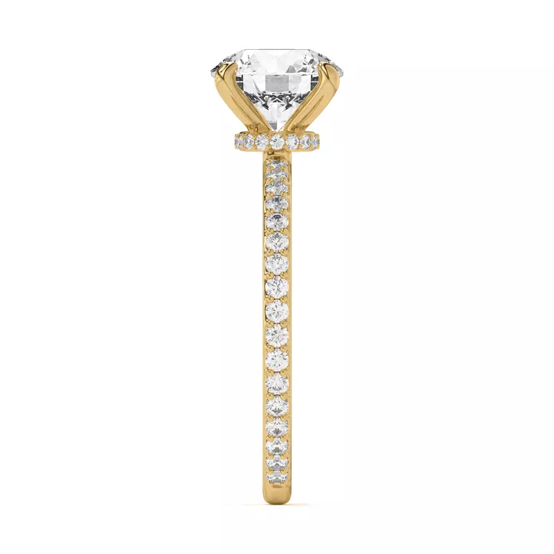 14K Yellow Gold Alara Pavé Collar Engagement Ring