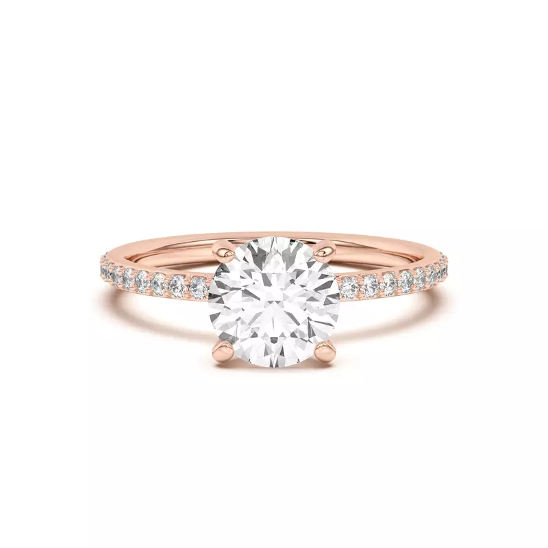 18K Rose Gold Alara Pavé Collar Engagement Ring