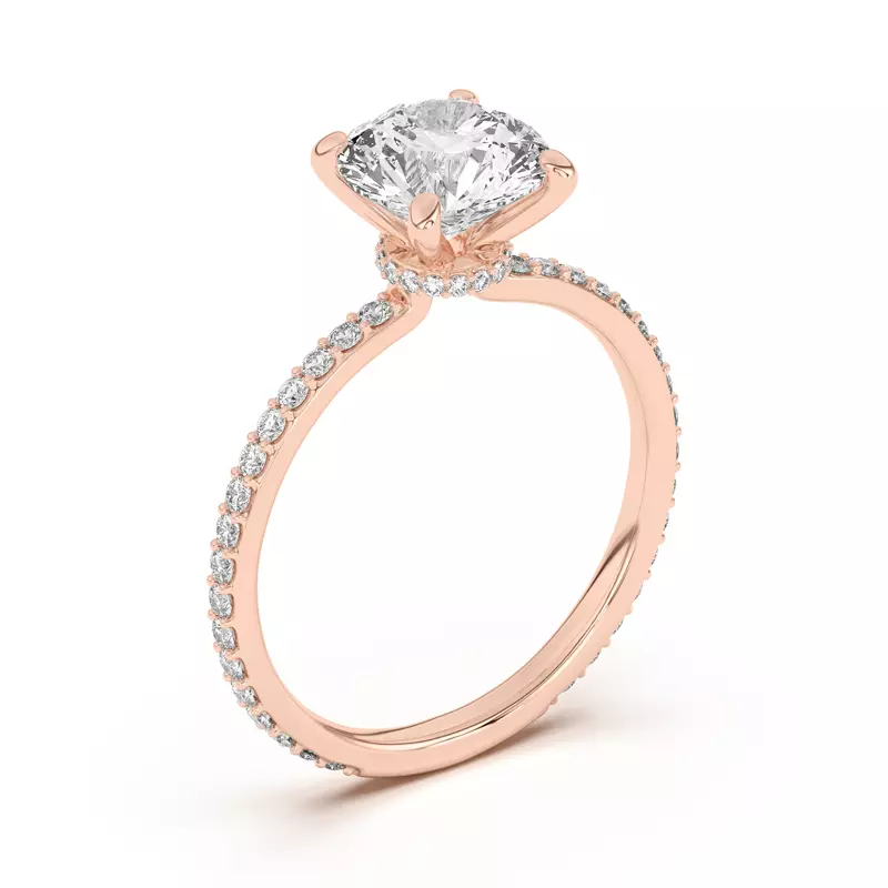 18K Rose Gold Alara Pavé Collar Engagement Ring