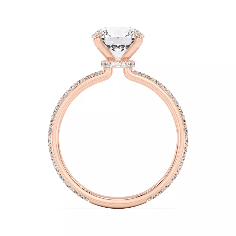 18K Rose Gold Alara Pavé Collar Engagement Ring