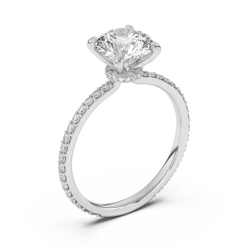 Platinum Alara Pavé Collar Engagement Ring