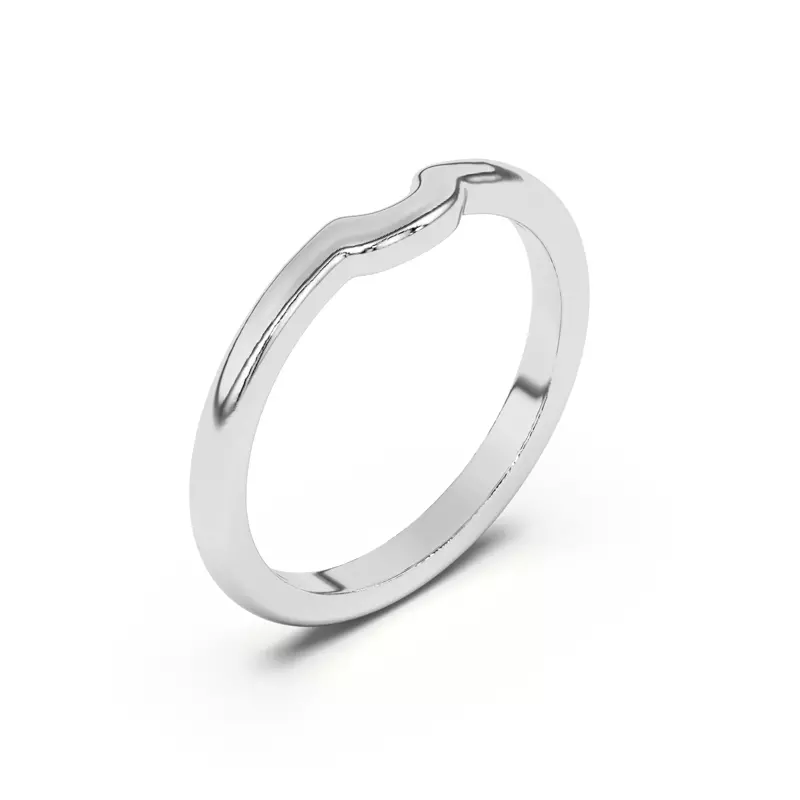 14K White Gold Ascent Curved Band