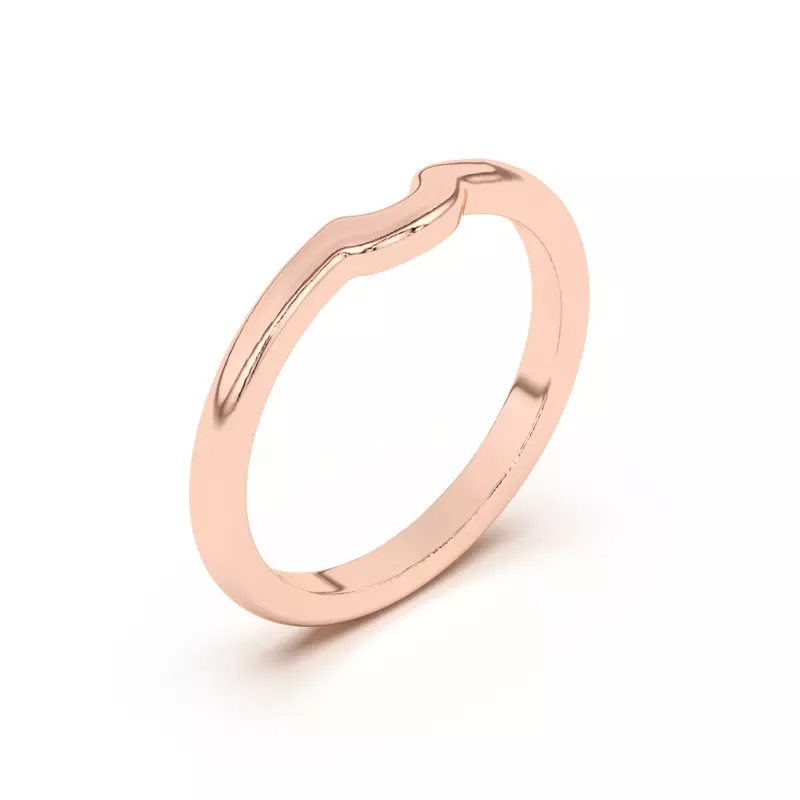 18K Rose Gold Ascent Curved Band