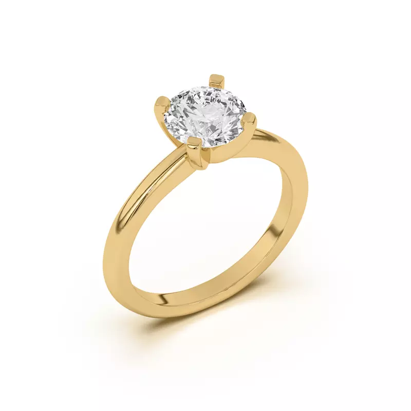 18K Yellow Gold Ascent Solitaire Engagement Ring