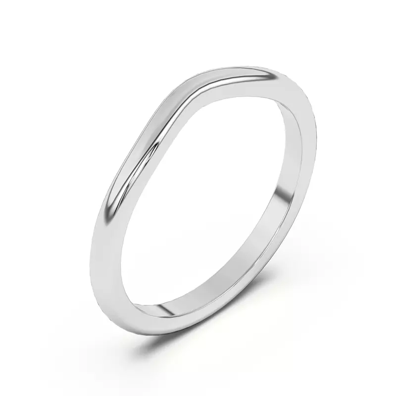 14K White Gold Angie Curved Band