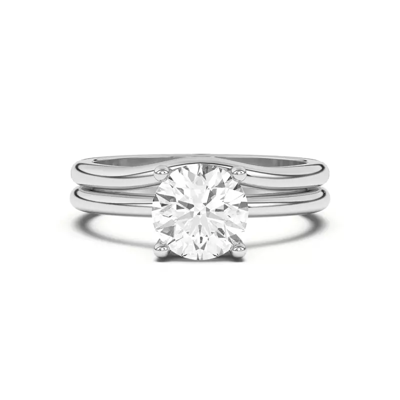14K White Gold Angie Curved Band