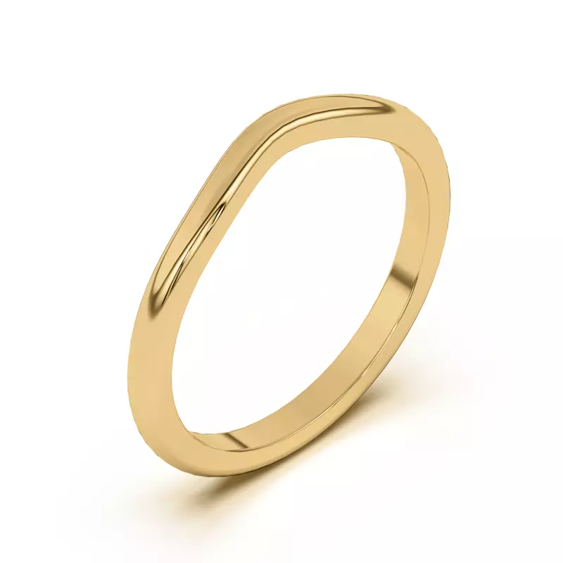 18K Yellow Gold Angie Curved Band
