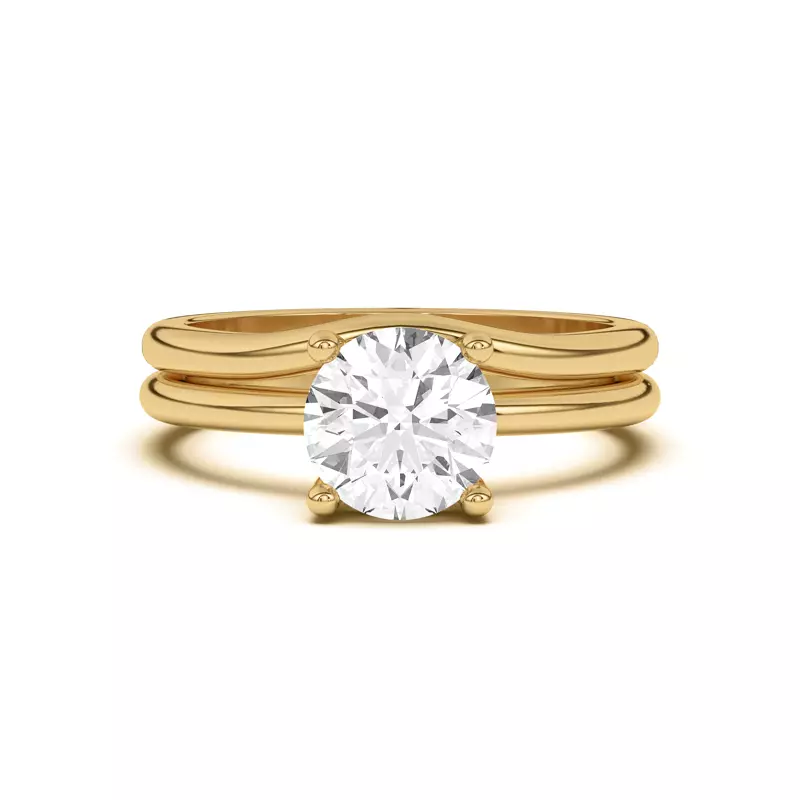 18K Yellow Gold Angie Curved Band