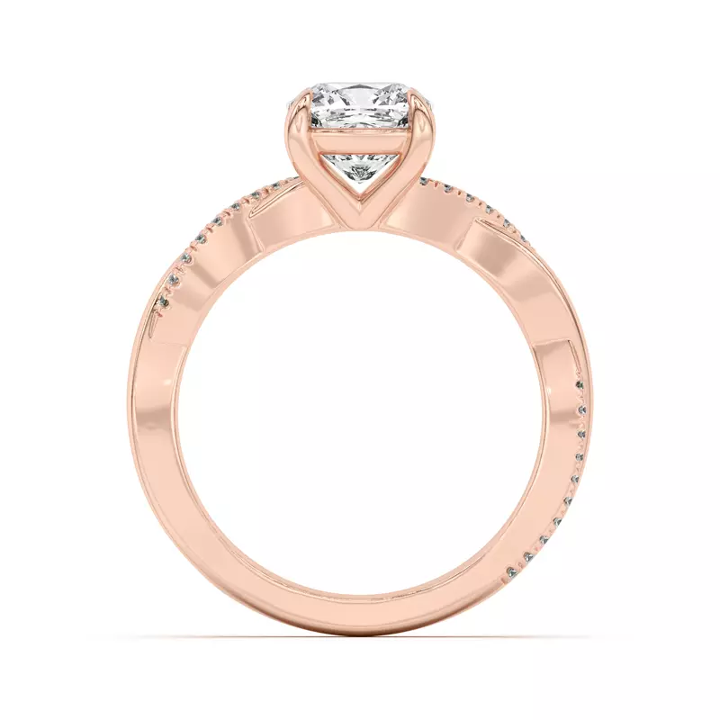 14K Rose Gold Debra Twisted Pavé Engagement Ring