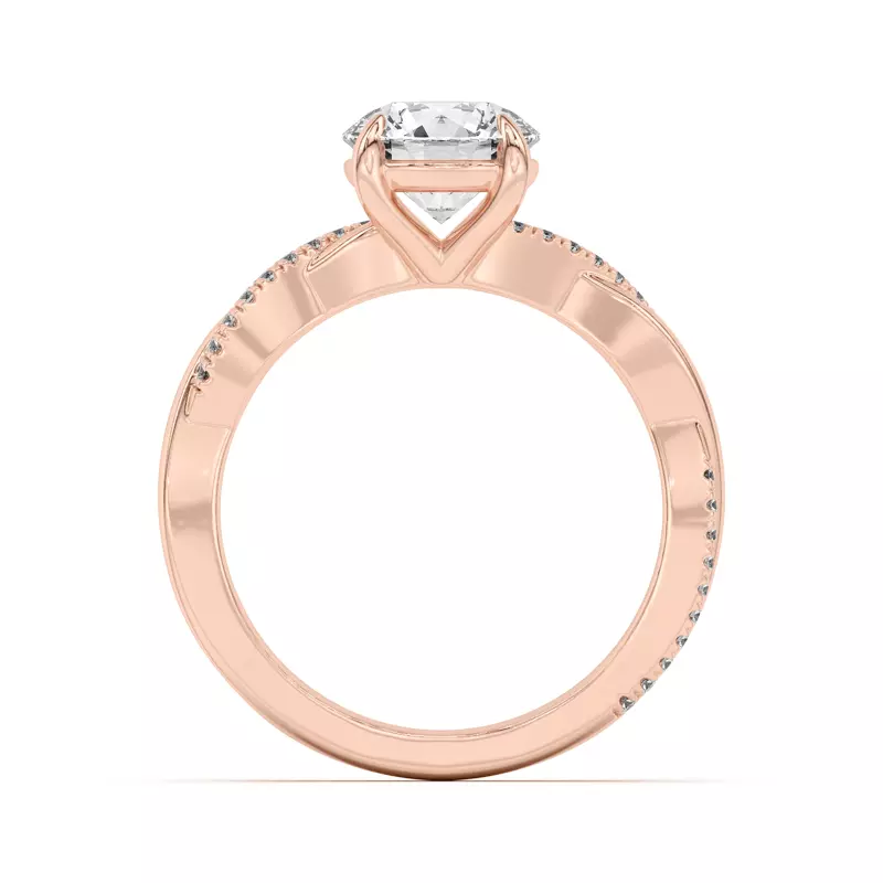 14K Rose Gold Debra Twisted Pavé Engagement Ring