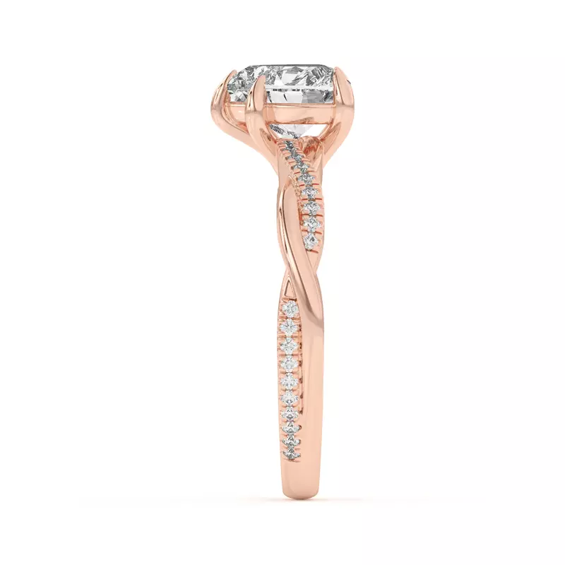 14K Rose Gold Debra Twisted Pavé Engagement Ring