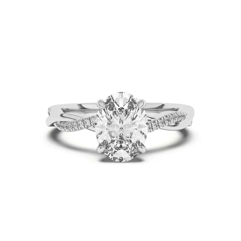 Platinum Debra Twisted Pavé Engagement Ring