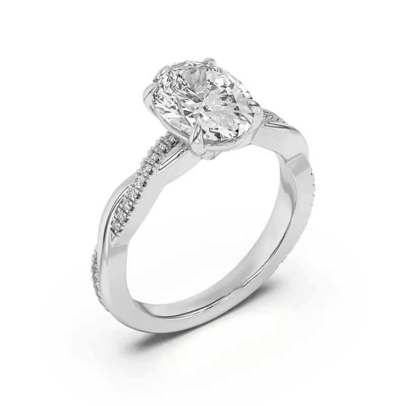 Platinum Debra Twisted Pavé Engagement Ring