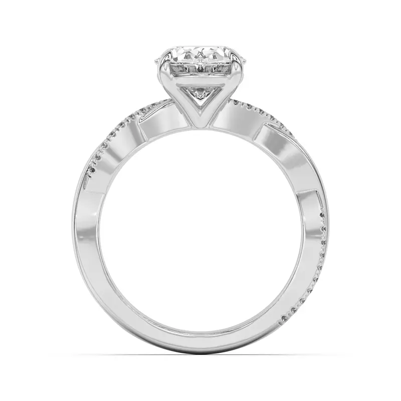 Platinum Debra Twisted Pavé Engagement Ring