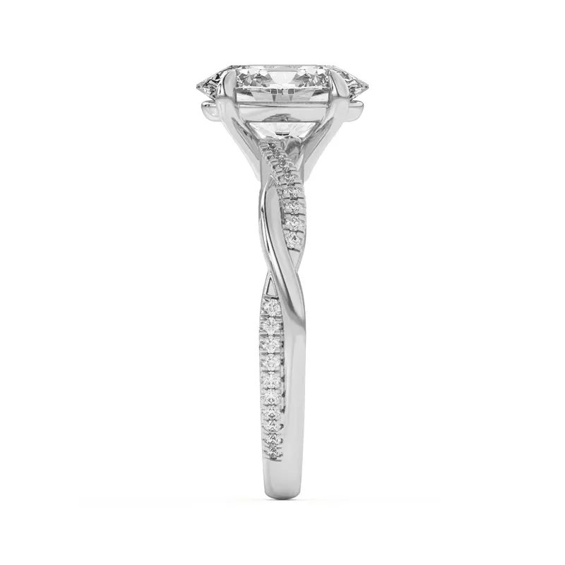 Platinum Debra Twisted Pavé Engagement Ring