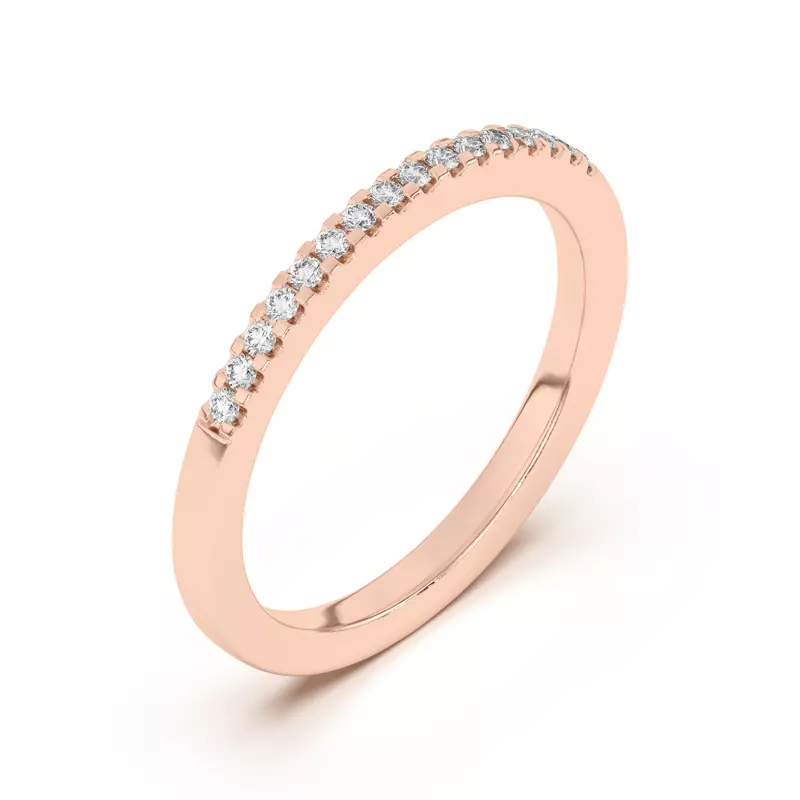 14K Rose Gold Beth Classic Pavé Band