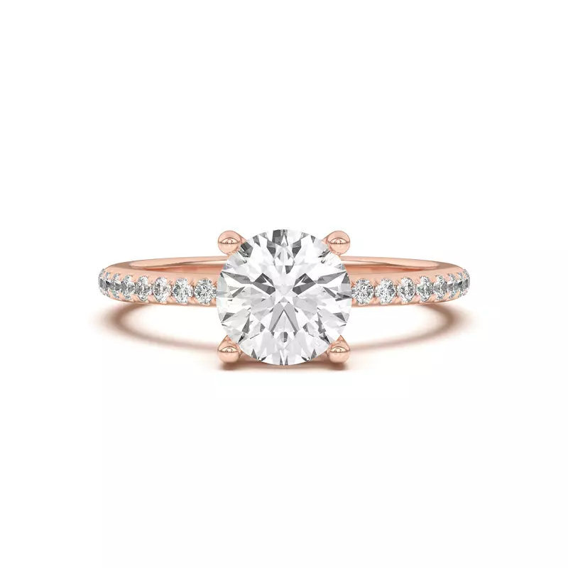 14K Rose Gold Tanya Pavé Engagement Ring