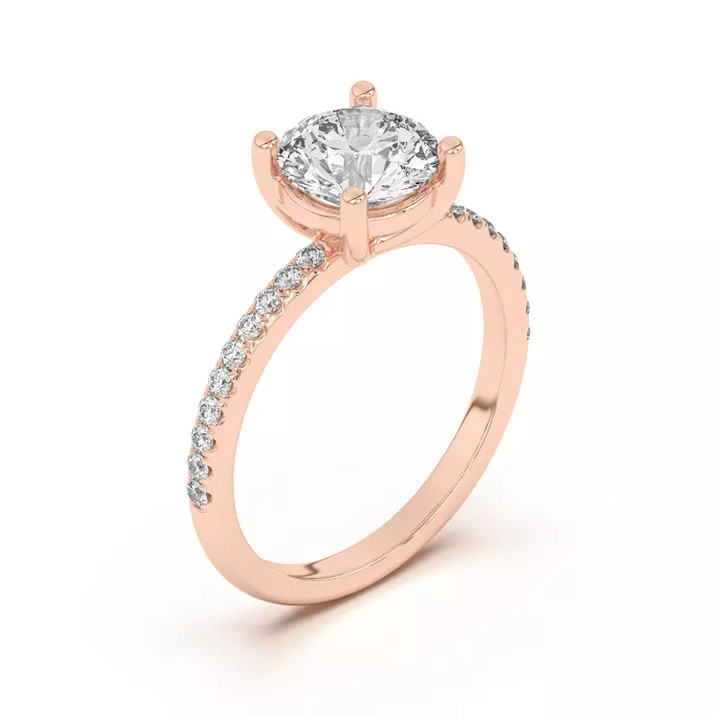 14K Rose Gold Tanya Pavé Engagement Ring