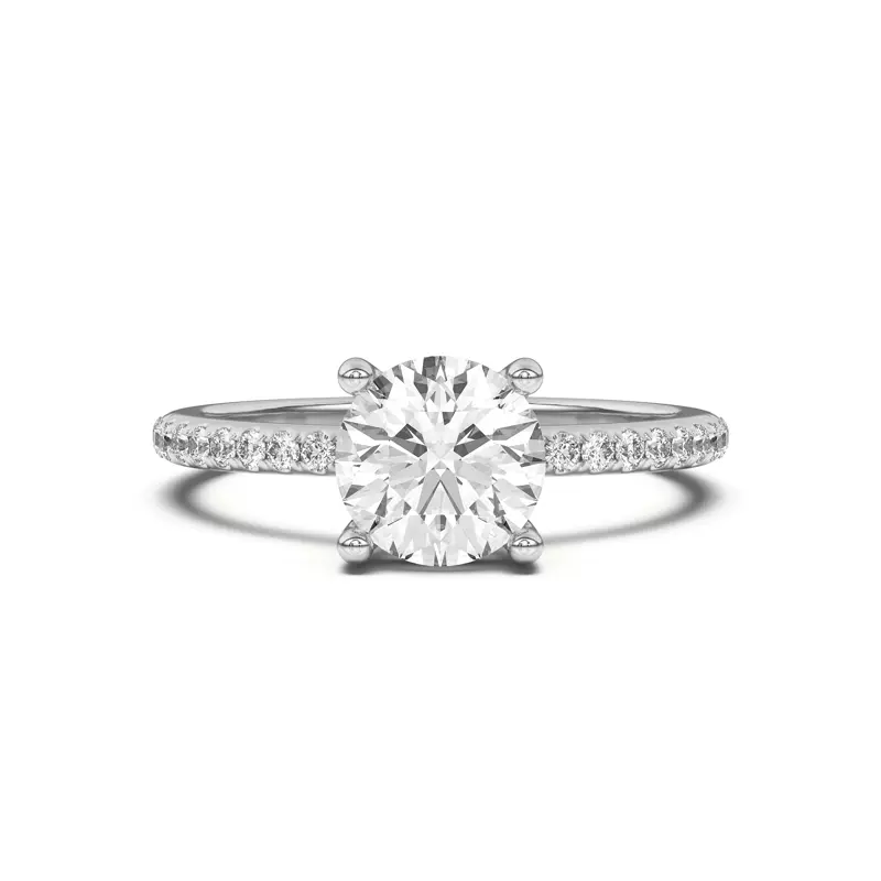Kyla Pave Engagement Ring - 14K White Gold