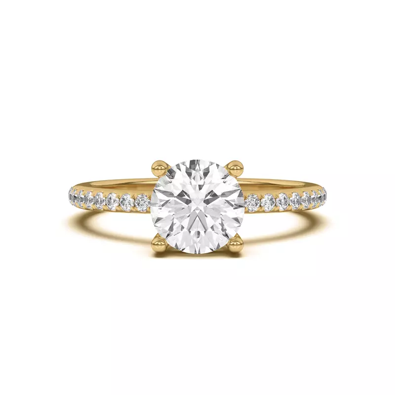 14K Yellow Gold Tanya Pavé Engagement Ring