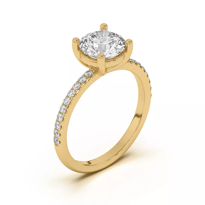 14K Yellow Gold Tanya Pavé Engagement Ring