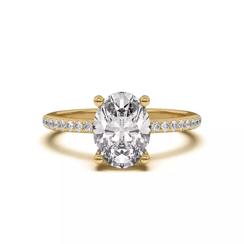 Tanya Pavé Engagement Ring - 14K Yellow Gold