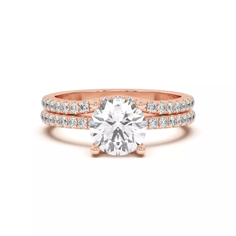 18K Rose Gold Tanya Curved Pavé Band