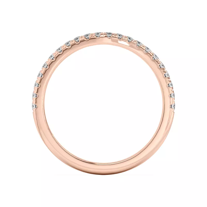 18K Rose Gold Tanya Curved Pavé Band