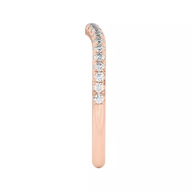 18K Rose Gold Tanya Curved Pavé Band