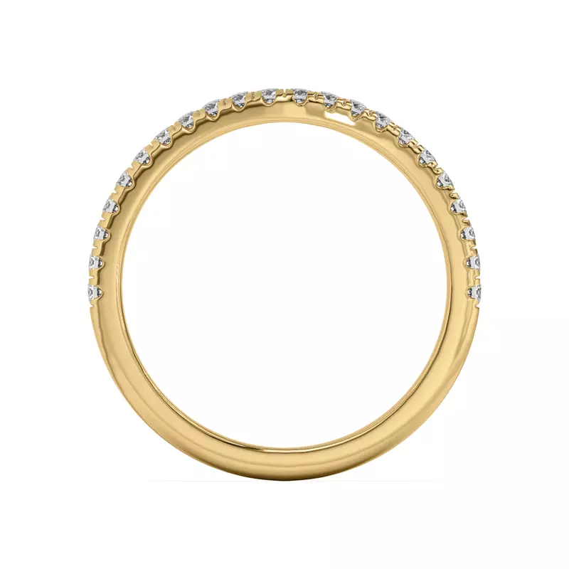 18K Yellow Gold Tanya Curved Pavé Band