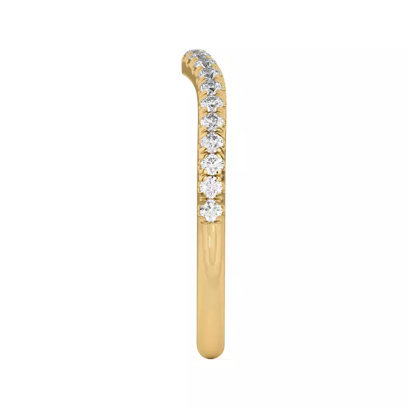 18K Yellow Gold Tanya Curved Pavé Band