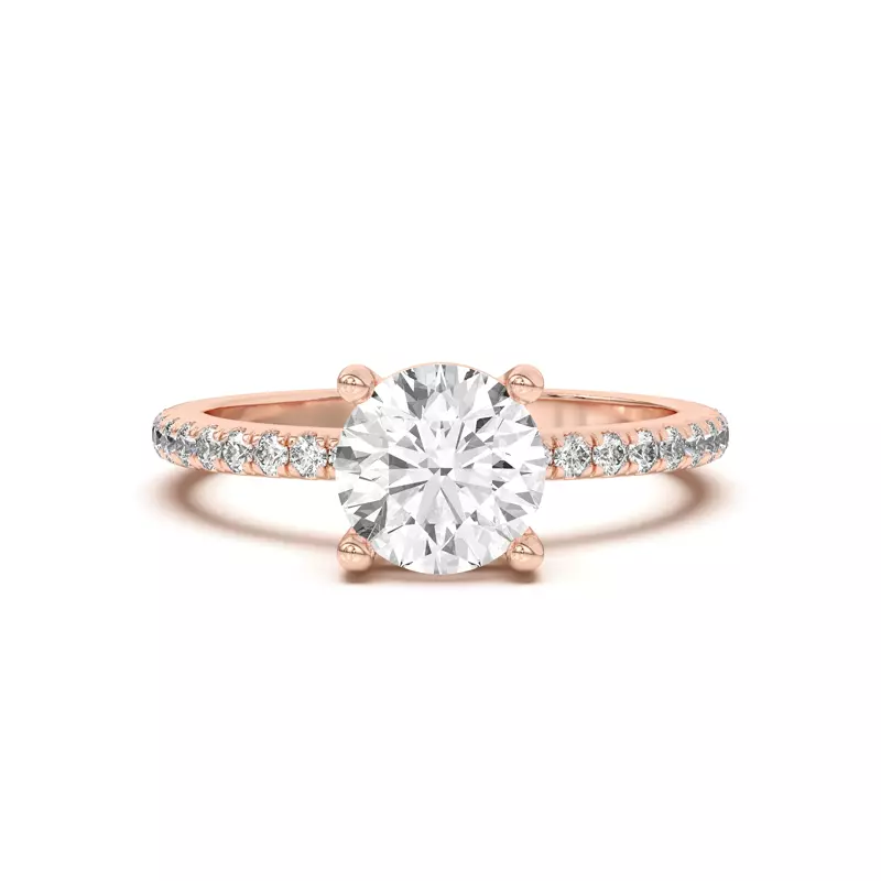 14K Rose Gold Betsy Petite Pavé Engagement Ring