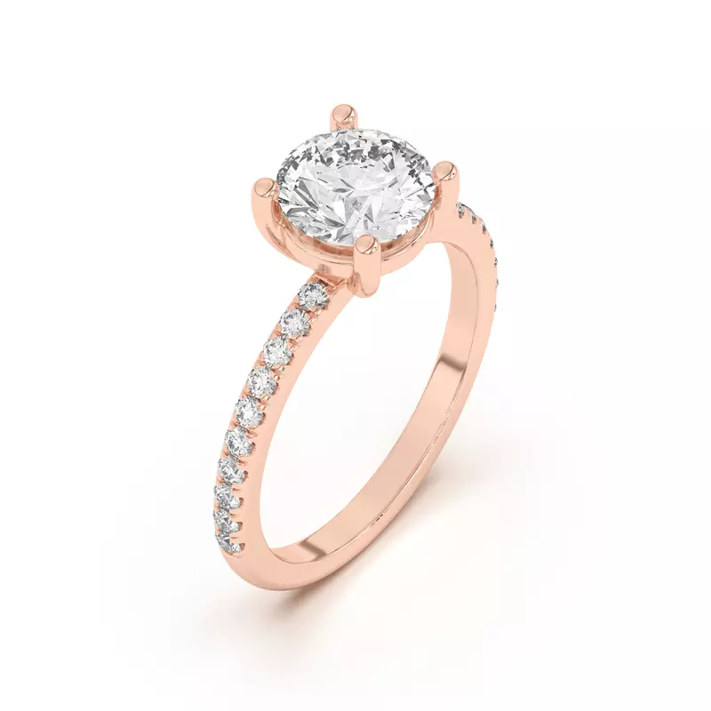 14K Rose Gold Betsy Petite Pavé Engagement Ring