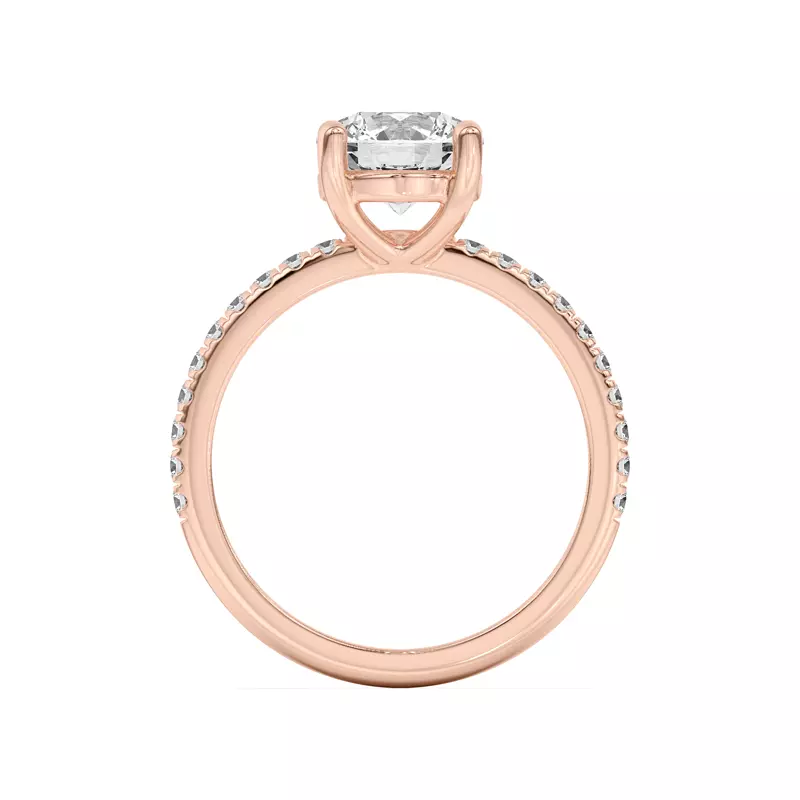 14K Rose Gold Betsy Petite Pavé Engagement Ring