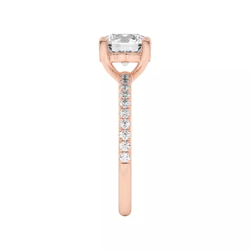 14K Rose Gold Betsy Petite Pavé Engagement Ring