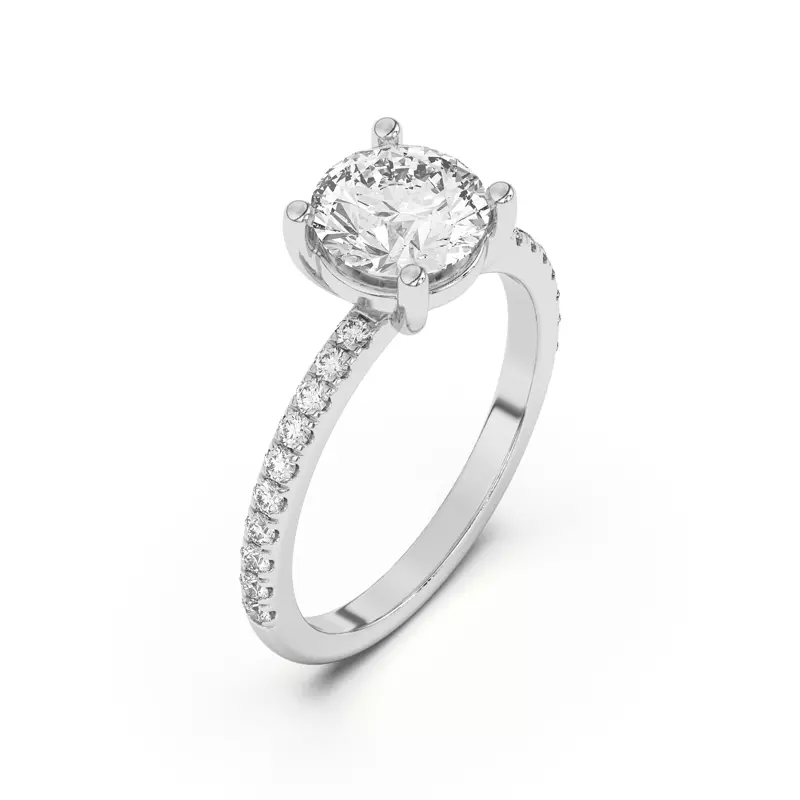 14K White Gold Betsy Petite Pavé Engagement Ring