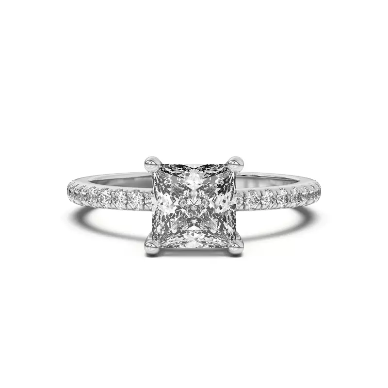 14K White Gold Betsy Petite Pavé Engagement Ring