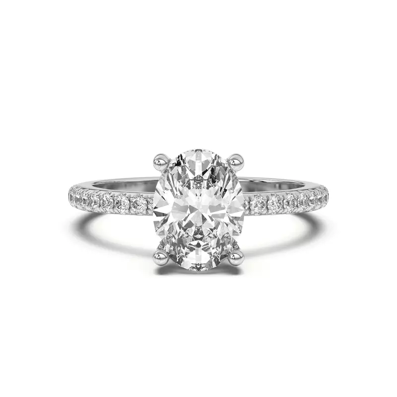 14K White Gold Betsy Petite Pavé Engagement Ring