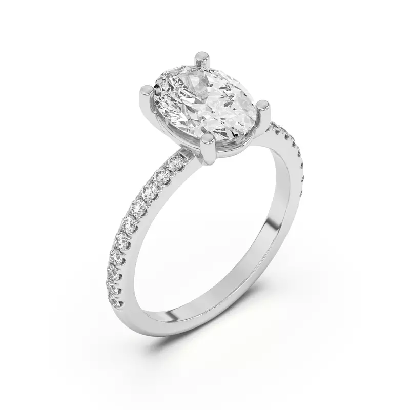 14K White Gold Betsy Petite Pavé Engagement Ring