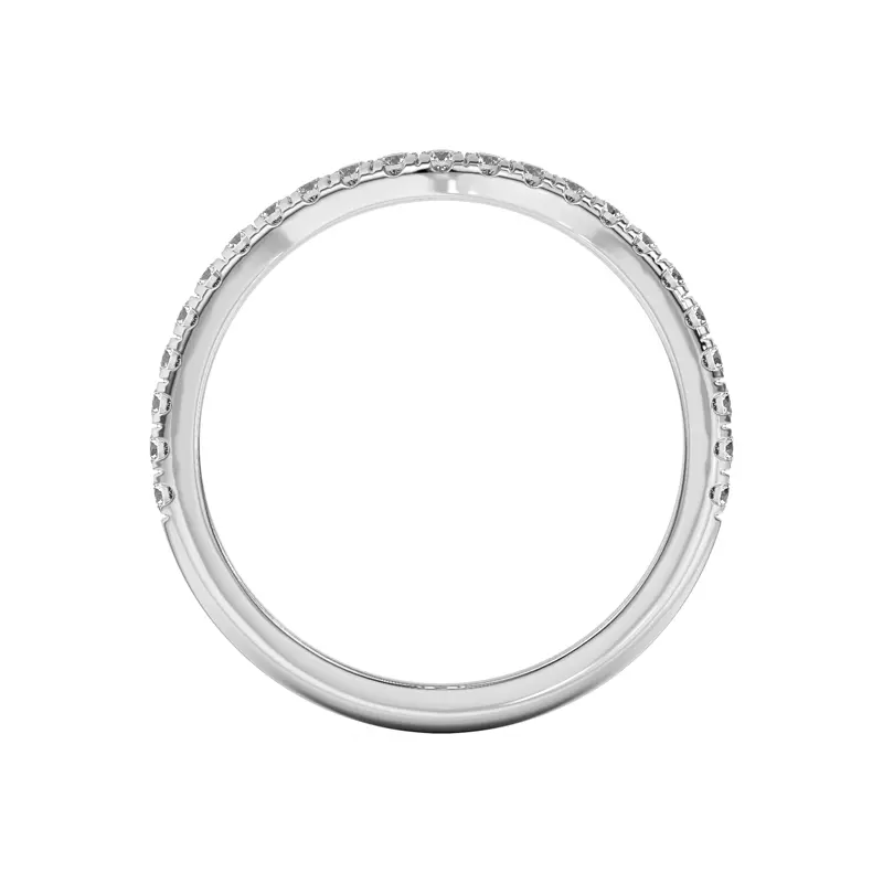 14K White Gold Betsy Petite Curved Pavé Band