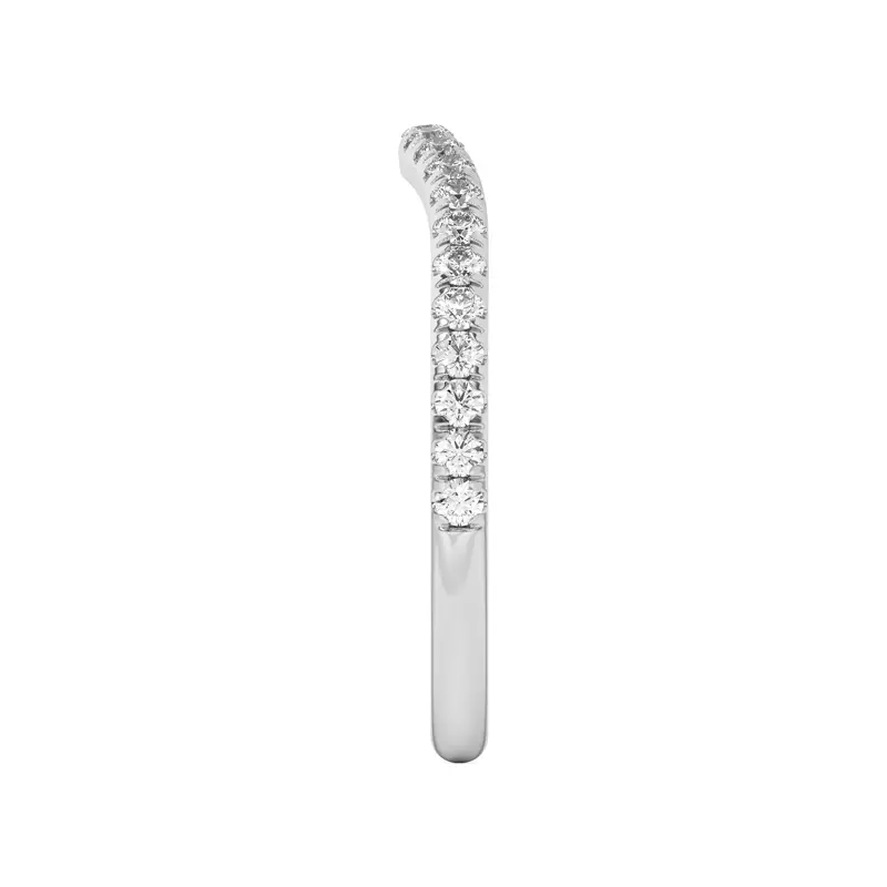 14K White Gold Betsy Petite Curved Pavé Band