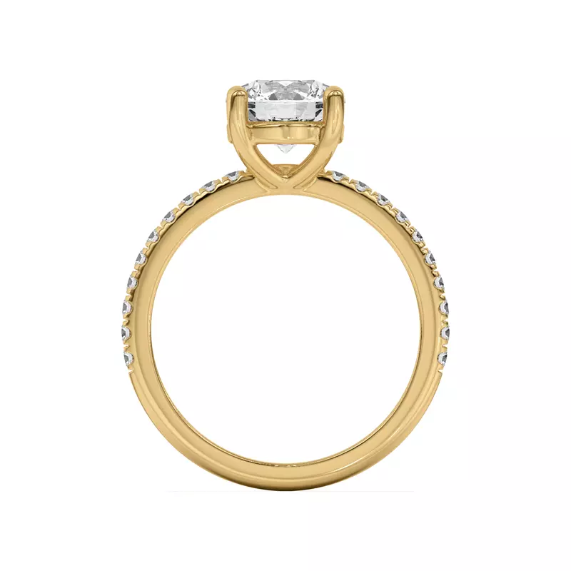 14K Yellow Gold Betsy Petite Pavé Engagement Ring