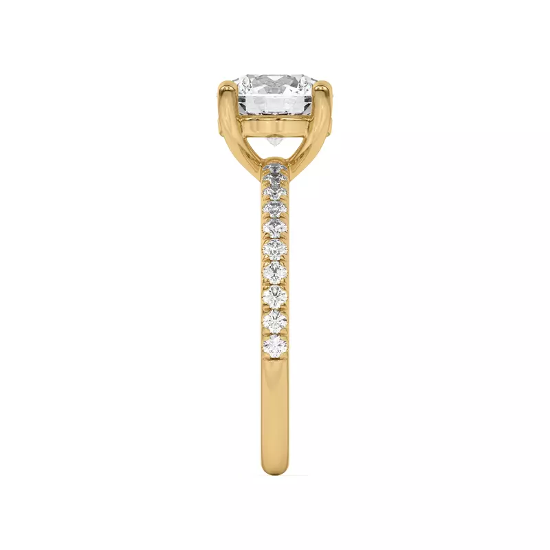 14K Yellow Gold Betsy Petite Pavé Engagement Ring