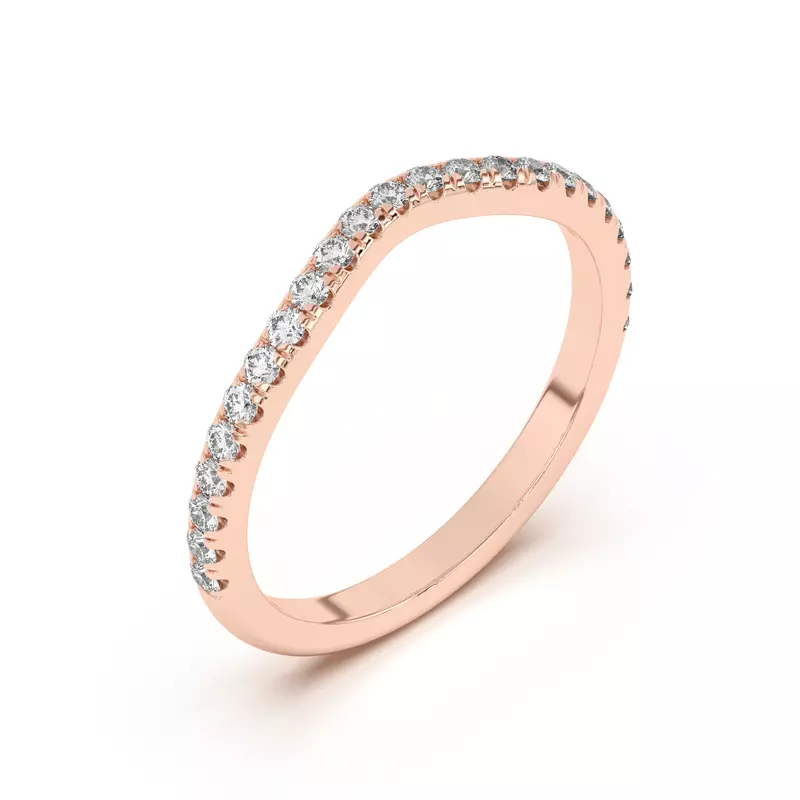 18K Rose Gold Betsy Petite Curved Pavé Band