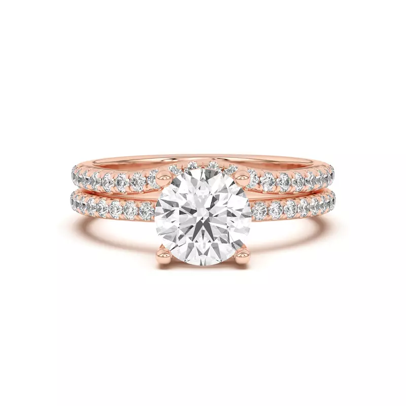 18K Rose Gold Betsy Petite Curved Pavé Band