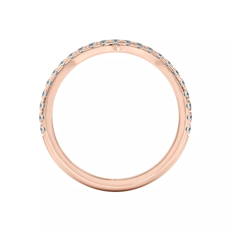 18K Rose Gold Betsy Petite Curved Pavé Band