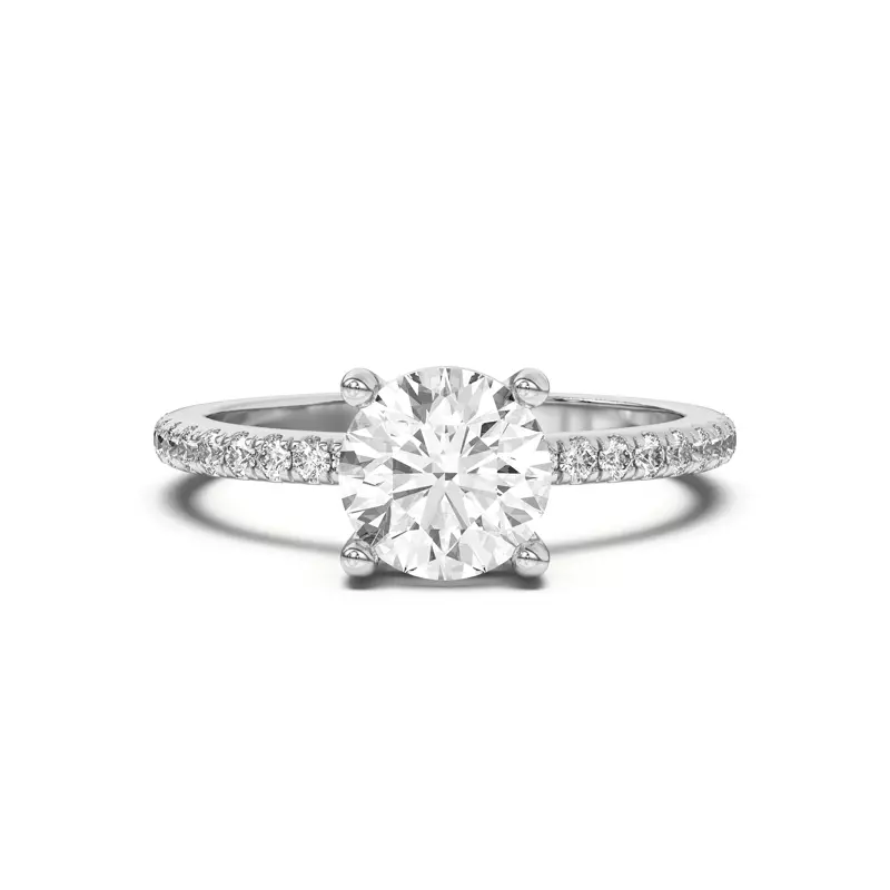 18K White Gold Betsy Petite Pavé Engagement Ring