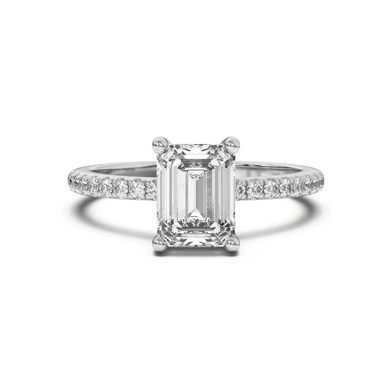 18K White Gold Betsy Petite Pavé Engagement Ring