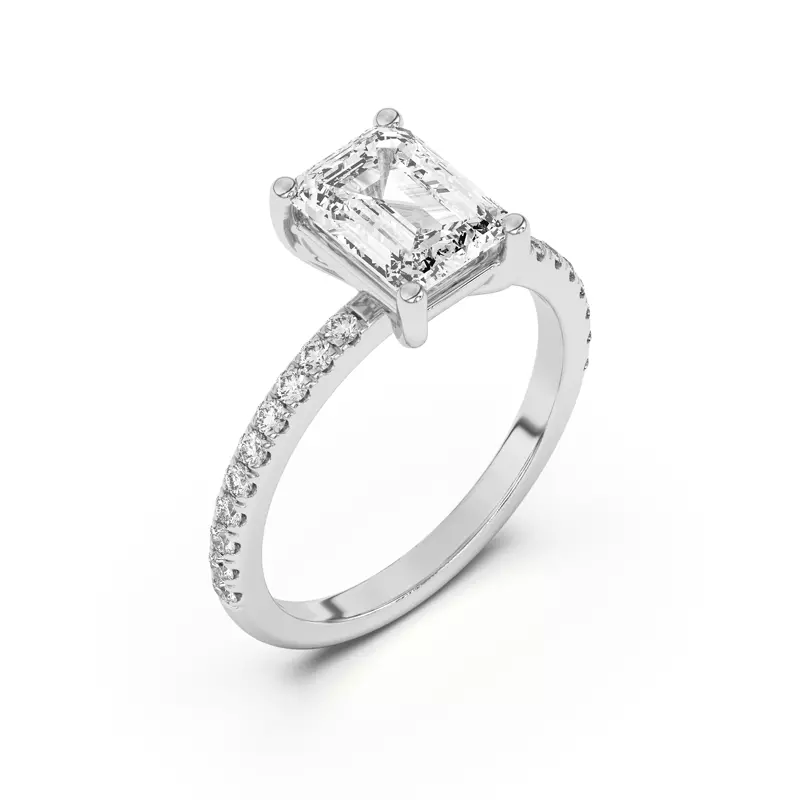 18K White Gold Betsy Petite Pavé Engagement Ring